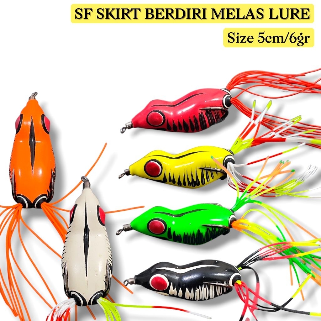 SOFT FROG SKIRT BERDIRI SURECATCH MELAS LURE. soft frog skrit berdiri. umpan casting gabus. lure cas