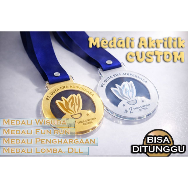 Medali Liga Champions akrilik Custom buat wisuda TK SD dan medali kejuaraan