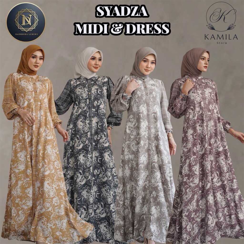 Syadza Midi & Dress by Nadheera Luxury Syadza Dress Nadheera Luxury Rayon Premium Gamis Rayon Premiu