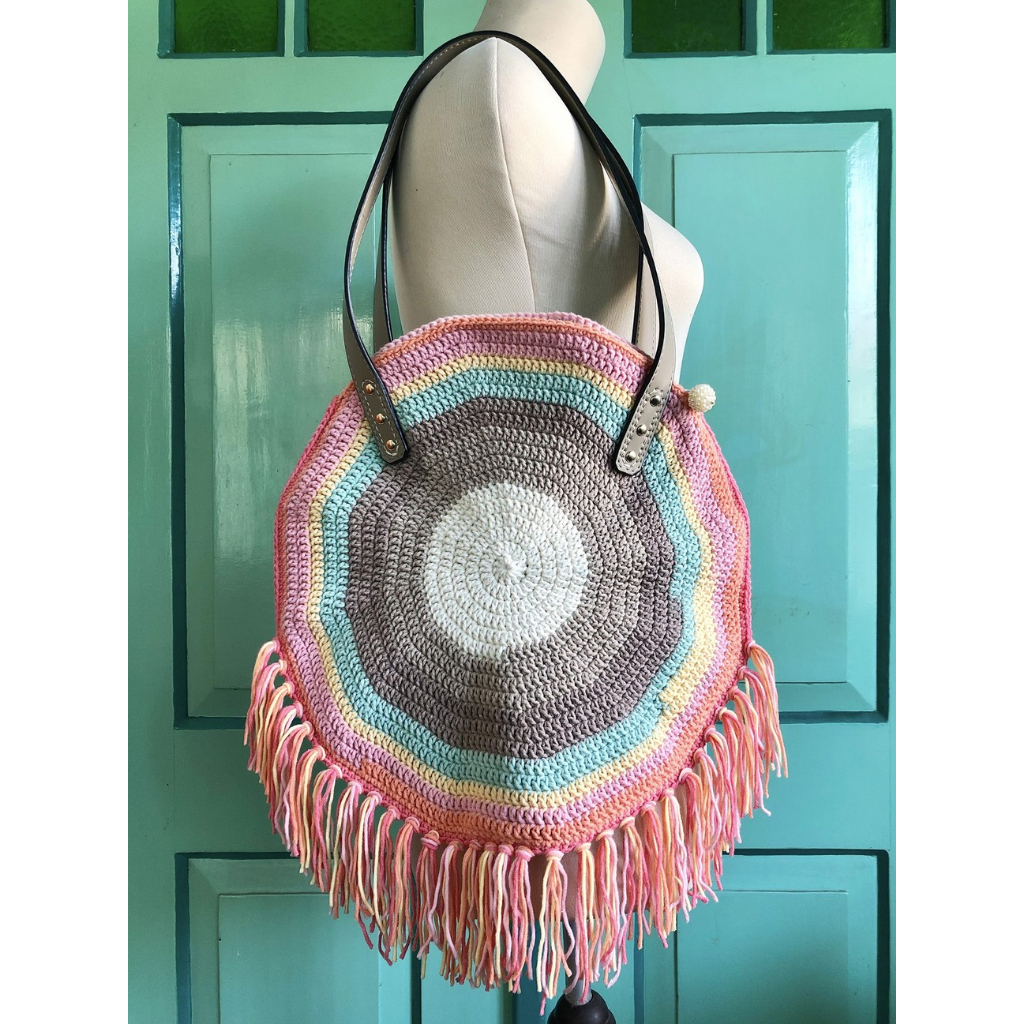 Spin Me Round Tas Rajut Katun Bundar Handmade