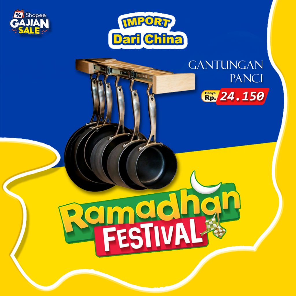 GANTUNGAN PANCI REL BAWAH KITCHEN SET (free request)