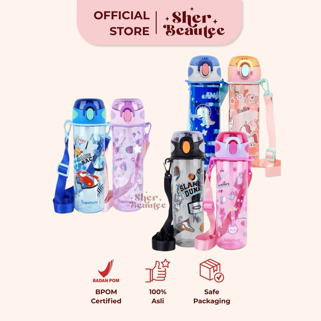 SUGAR BABY Tritan Kid Bottle Slim 600ml | Botol Minum Anak BPA FREE S2270