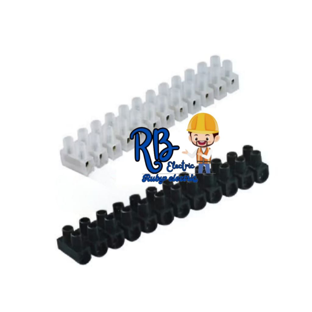TERMINAL BLOCK KRUSTIN 10mm 10A/TERMINAL BLOK KRUSTIN 10mm 10A HITAM PUTIH