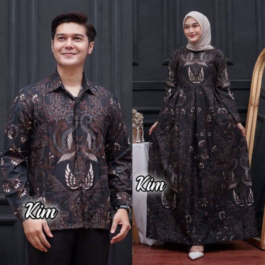 Batik Couple - Baju Couple Batik Asli Pekalongan Adem Anti Kusut - Gamis Batik Couple Terlaris Best 