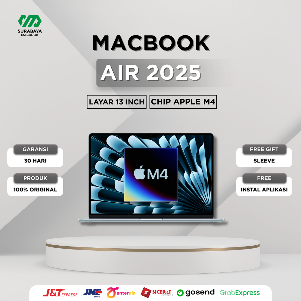 Macbook Air 2025 Chip M4 13 Inch 16/256GB New/Second Original Bergaransi