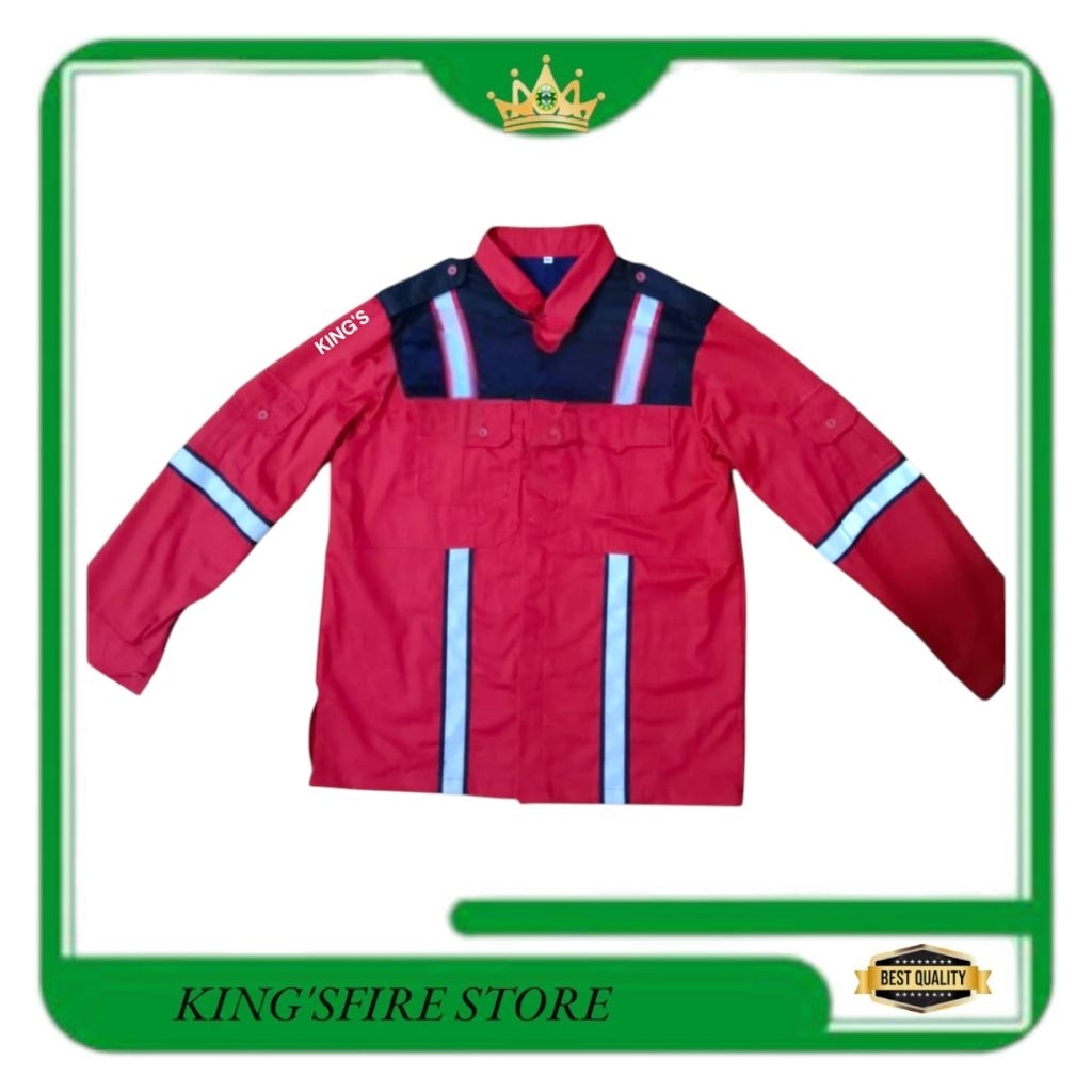 BAJU SERAGAM SAFETY KOMBINASI AIRFLOW SCHOTLITE 3M WARNA MERAH KOMBINASI NAVY