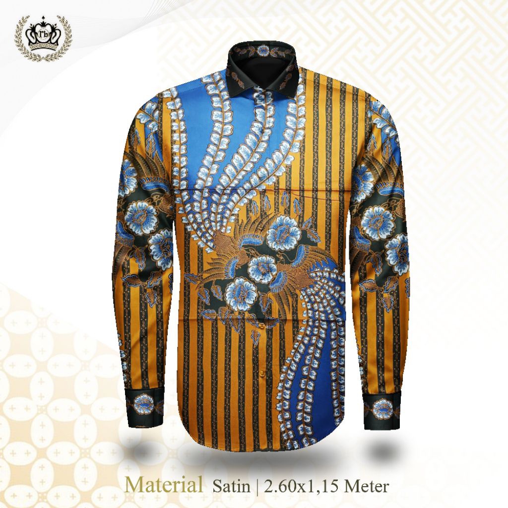 Kain Batik Tulis Pola Kemeja Satin Motif "Garuda Kencana Polos"
