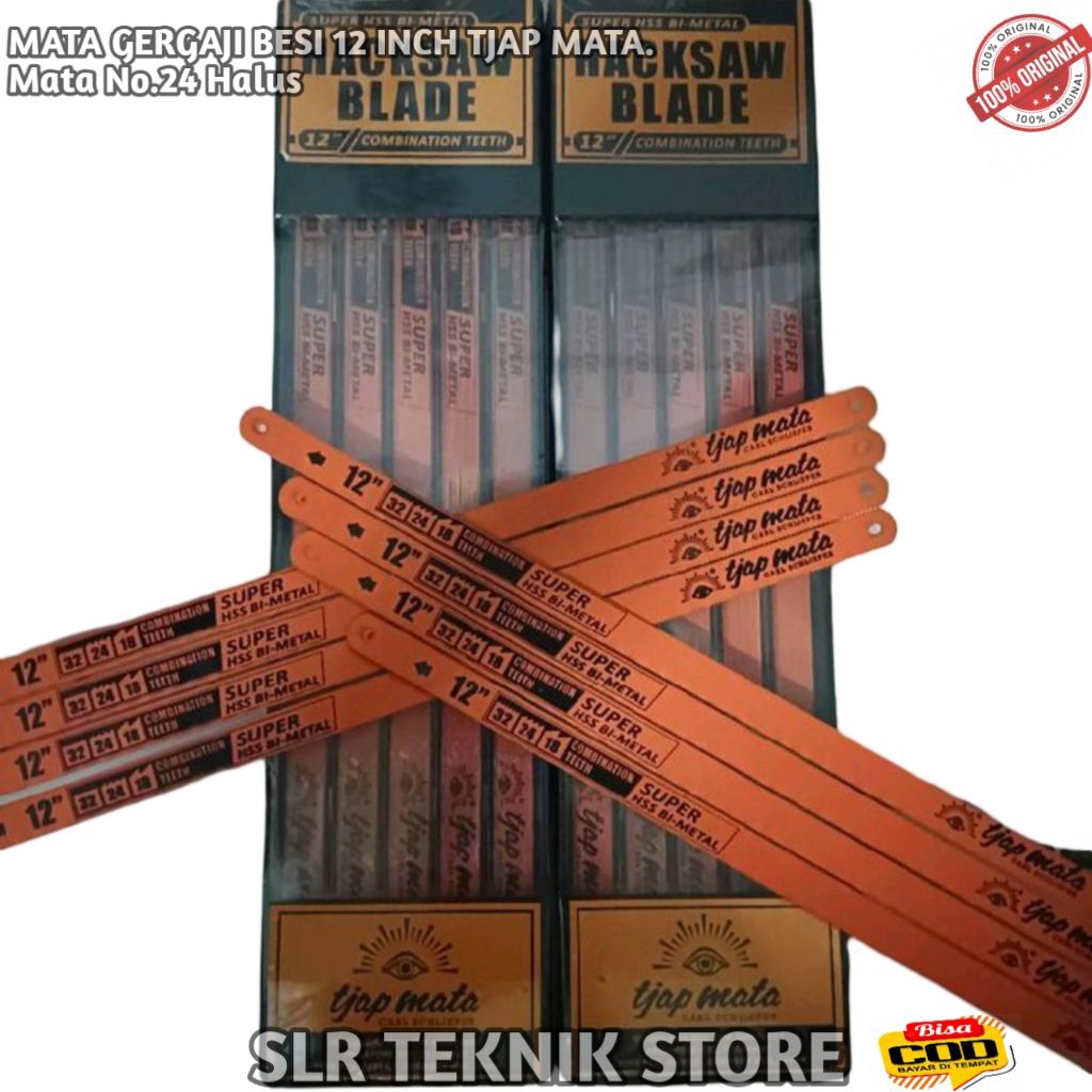 Mata Gergaji Besi Cap Mata 12 inch Mata No.24 Halus Gergaji potong besi pvc dll