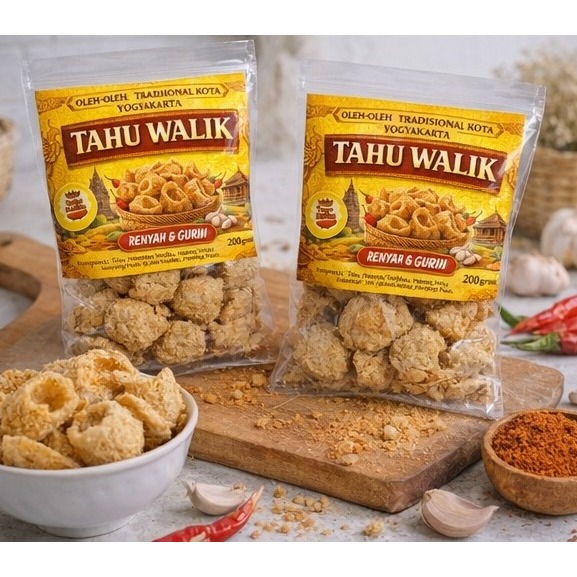 Keripik Tahu Walik Renyah Gurih 200gr | Camilan Tahu & Pelengkap Oleh Oleh Jogja