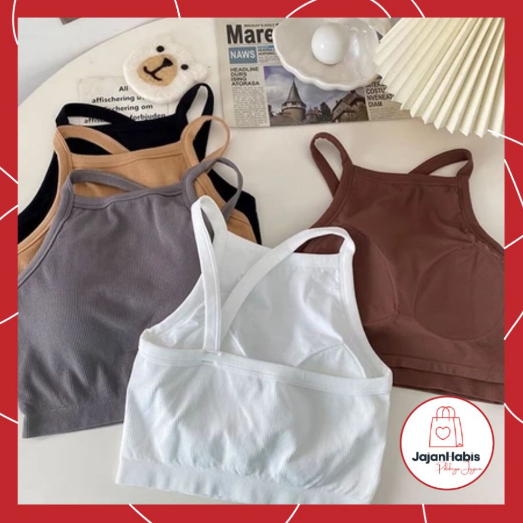JABIS Tanktop Bra Wanita Tanpa Kawat 6560 Bra Fashion Wanita Turtle Neck Sexy Crop Top Elastis Bra C