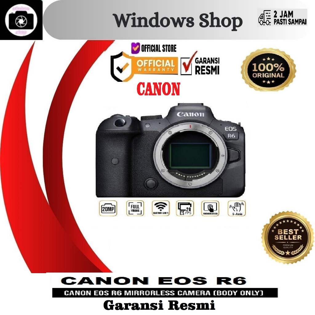 Canon EOS R6 Full-Frame Mirrorless Camera GARANSI RESMI CANON