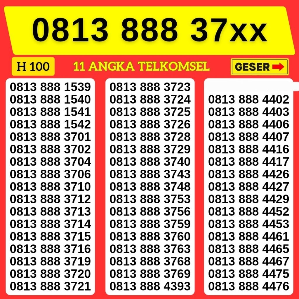 Nomor Cantik SIMPATI 11DIGIT TELKOMSEL 4G 5G 3GB Kartu Perdana Simpati Telkomsel 11digit Nocan Simpa