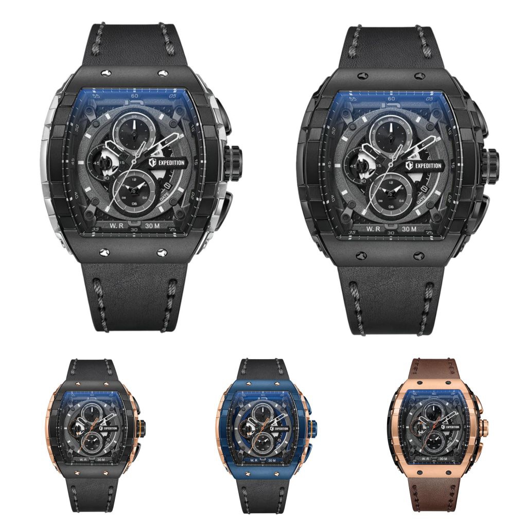 Jam Tangan Pria Expedition Rubber 6782 E6782 E 6782 Leather Original