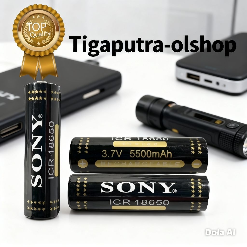 Baterai Sony ICR 18650 3.7V 5500mAh - Tigaputra-Olshop | Baterai Cas untuk Senter/Lampu/Perangkat El