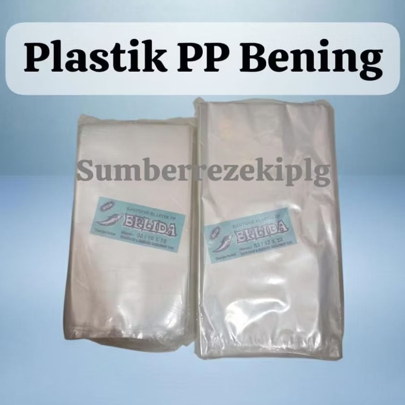 250gram Plastik PP Bening / PP Polos Merk Belida Tebal 03 / Plastik Kerupuk / PP Kerupuk / PP ukuran