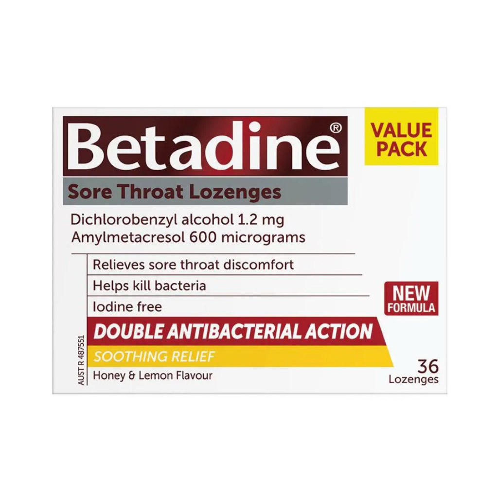 BETADINE Sore Throat Lozenges Soothing Kill Bacteria 100% Original Made in AUSTRALIA