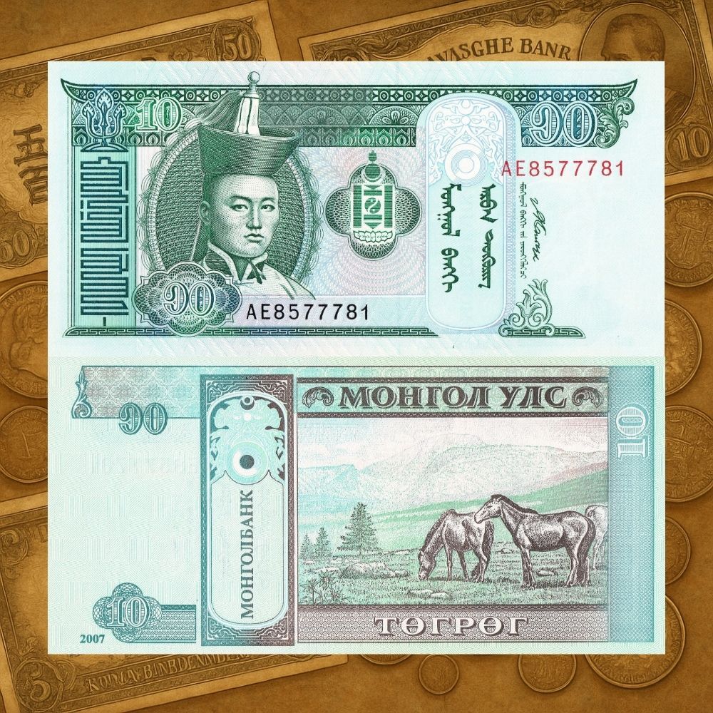 Koleksi Uang Kertas Asing Kuno Gepok Gepokan Lak Mongolia 10 Togrog