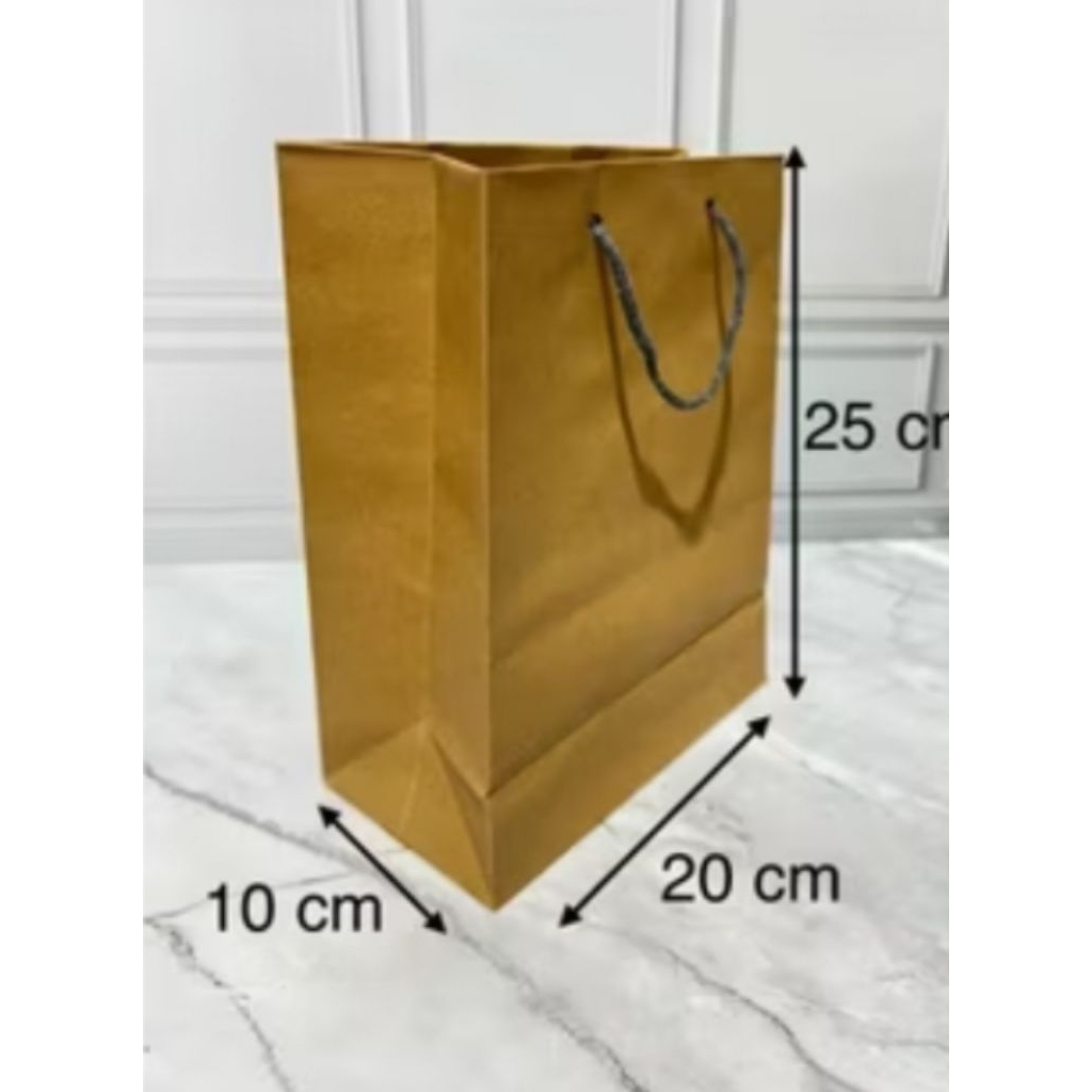 (Isi 12 pcs)paperbag coklat polos ukuran R7/tas kertas/tas hajatan/hampers