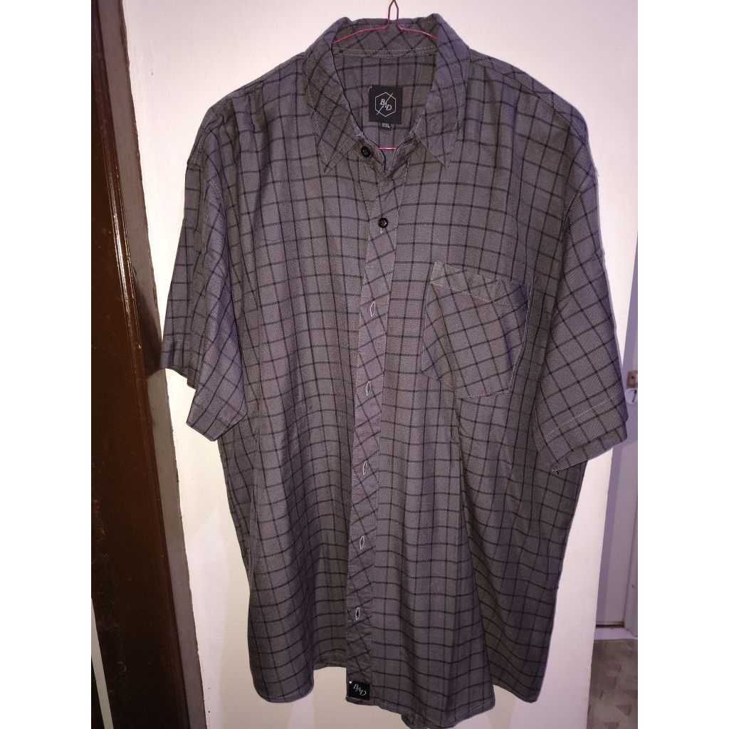 preloved kemeja flanel ukuran XXL lengan pendek