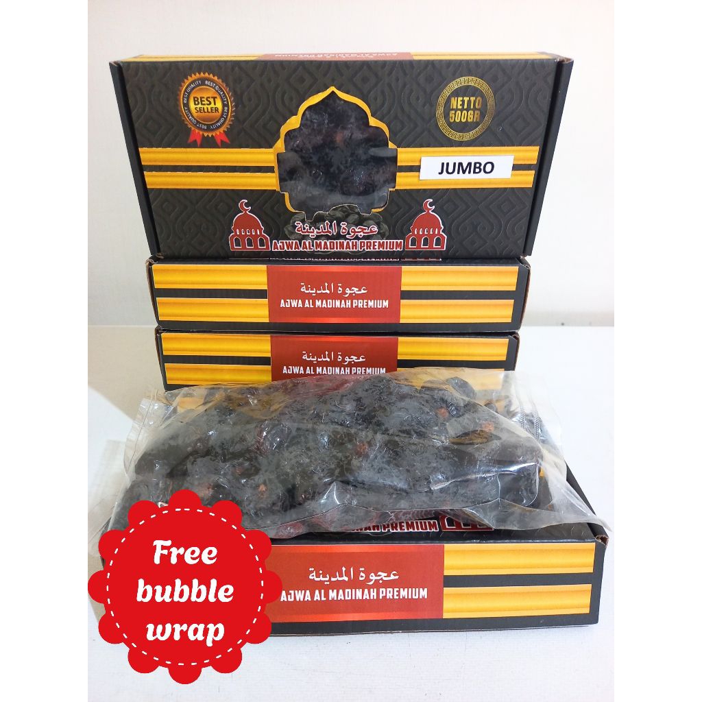 (Free Bubblewrap) Kurma AJWA PREMIUM 1kg | Kurma Ajwa madinah 1kg | kurma nabi
