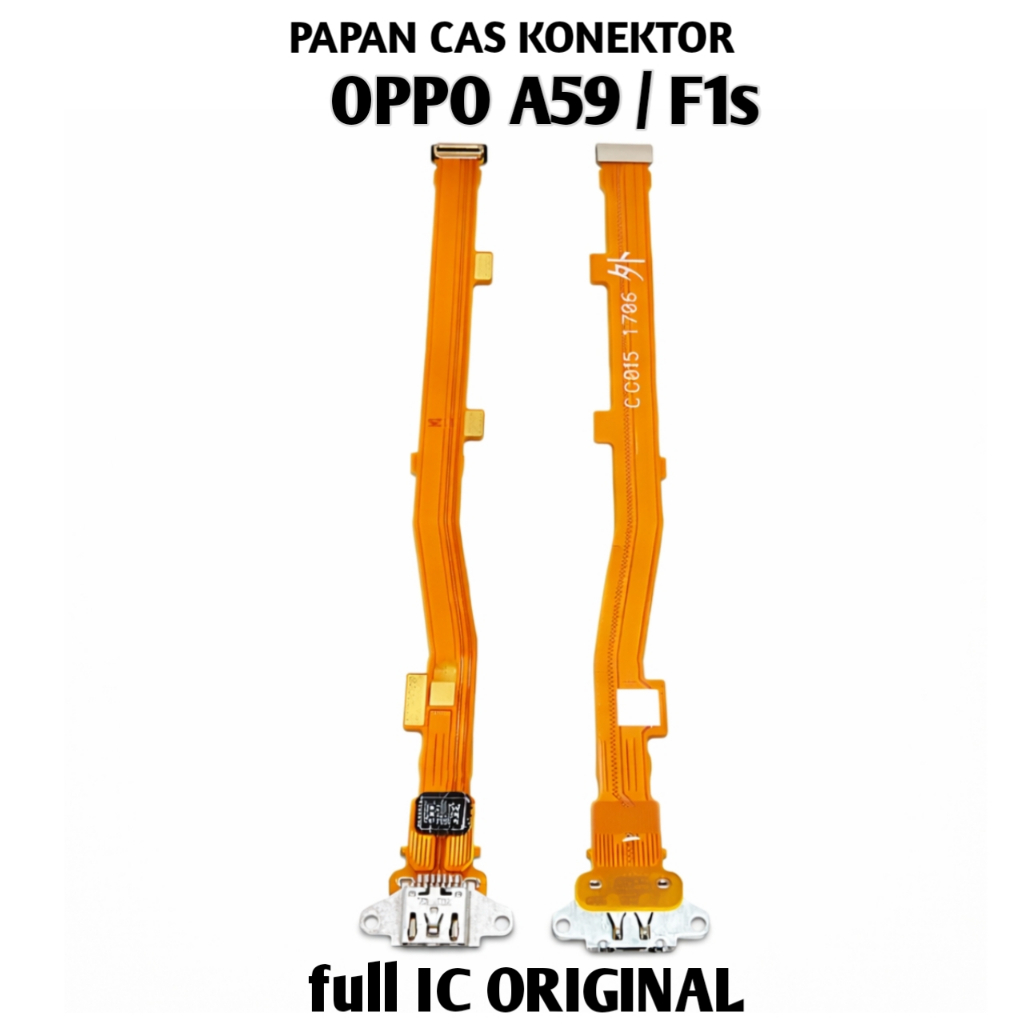 konektor cas flexible oppo A59 / F1s original papan pcb full ic charger board pengganti conektor mic