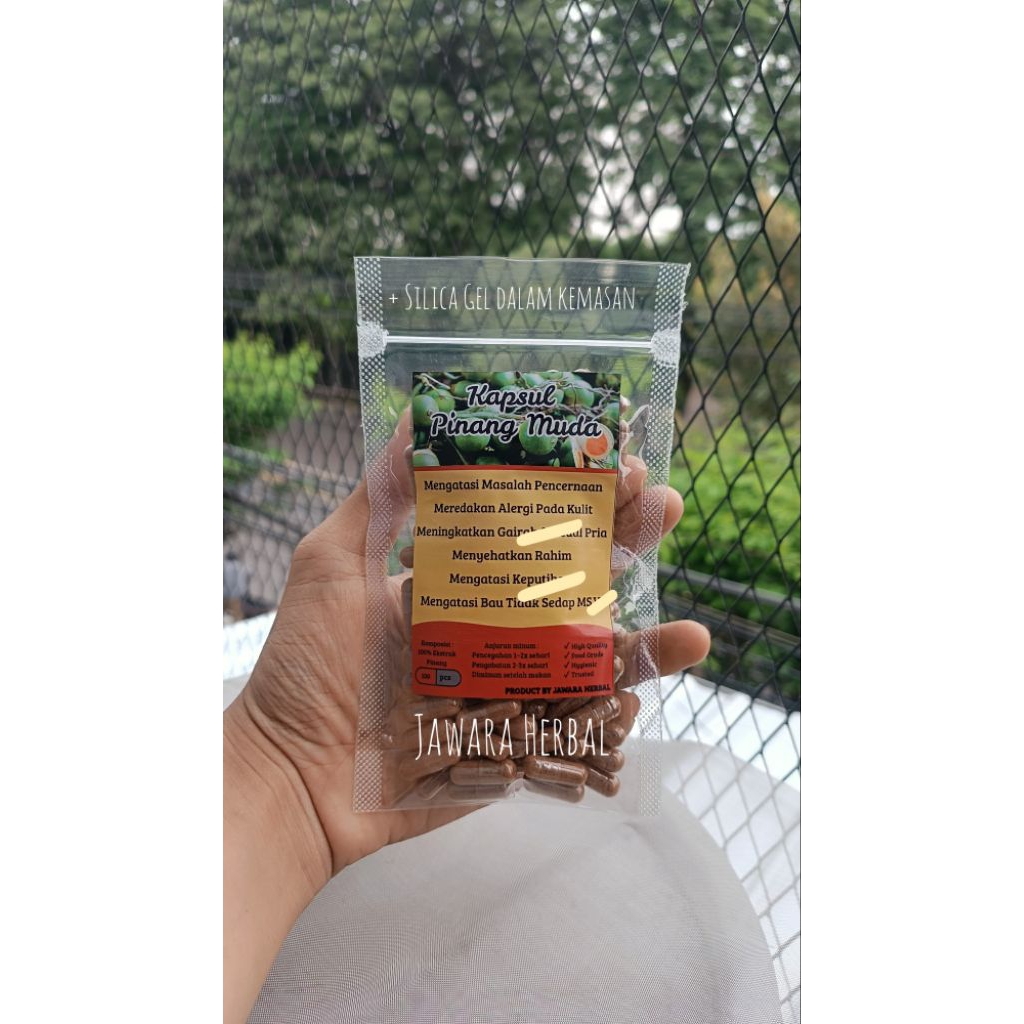 Kapsul STRONG Pinang Muda Asli 100 pcs