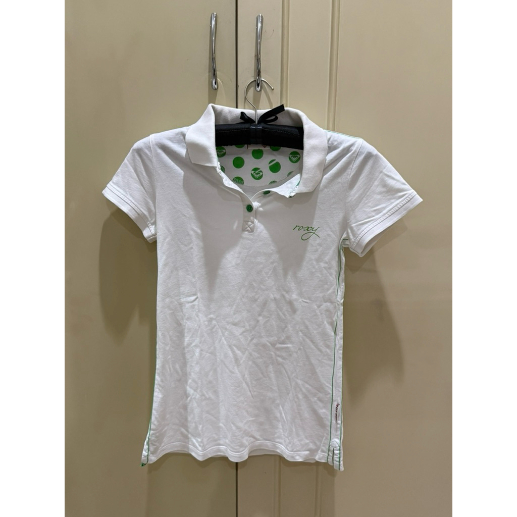 Roxy Fitted Polo Tee Green Y2K Style