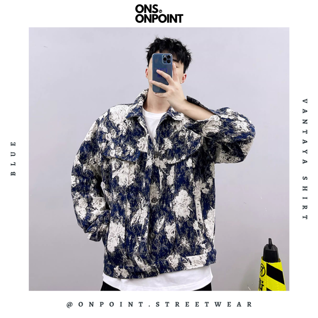 [ONS BY ONPOINT] Vantaya jacket - kemeja denim pria kemeja jeans wanita oversize gaya korea sablon p