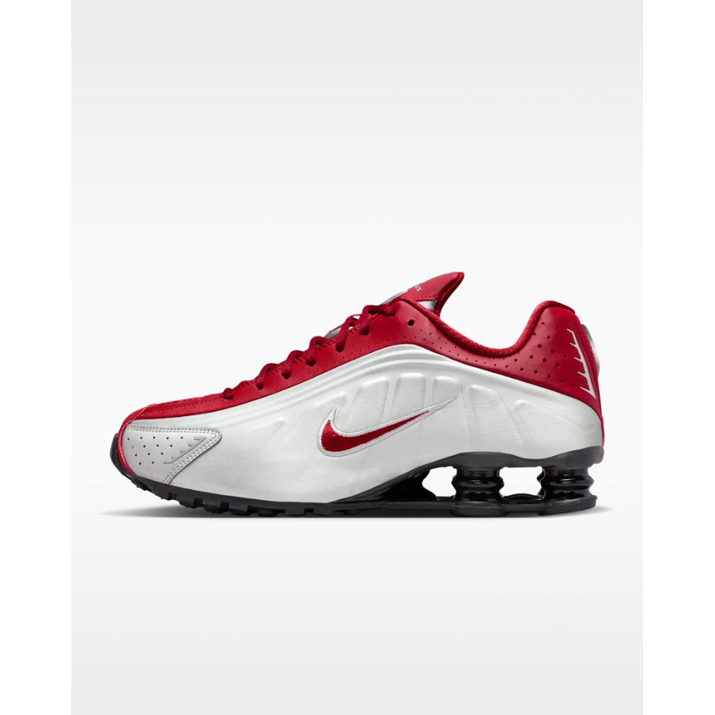 Nike Shox R4 Sneakers Metallic Silver Black Crimson Original