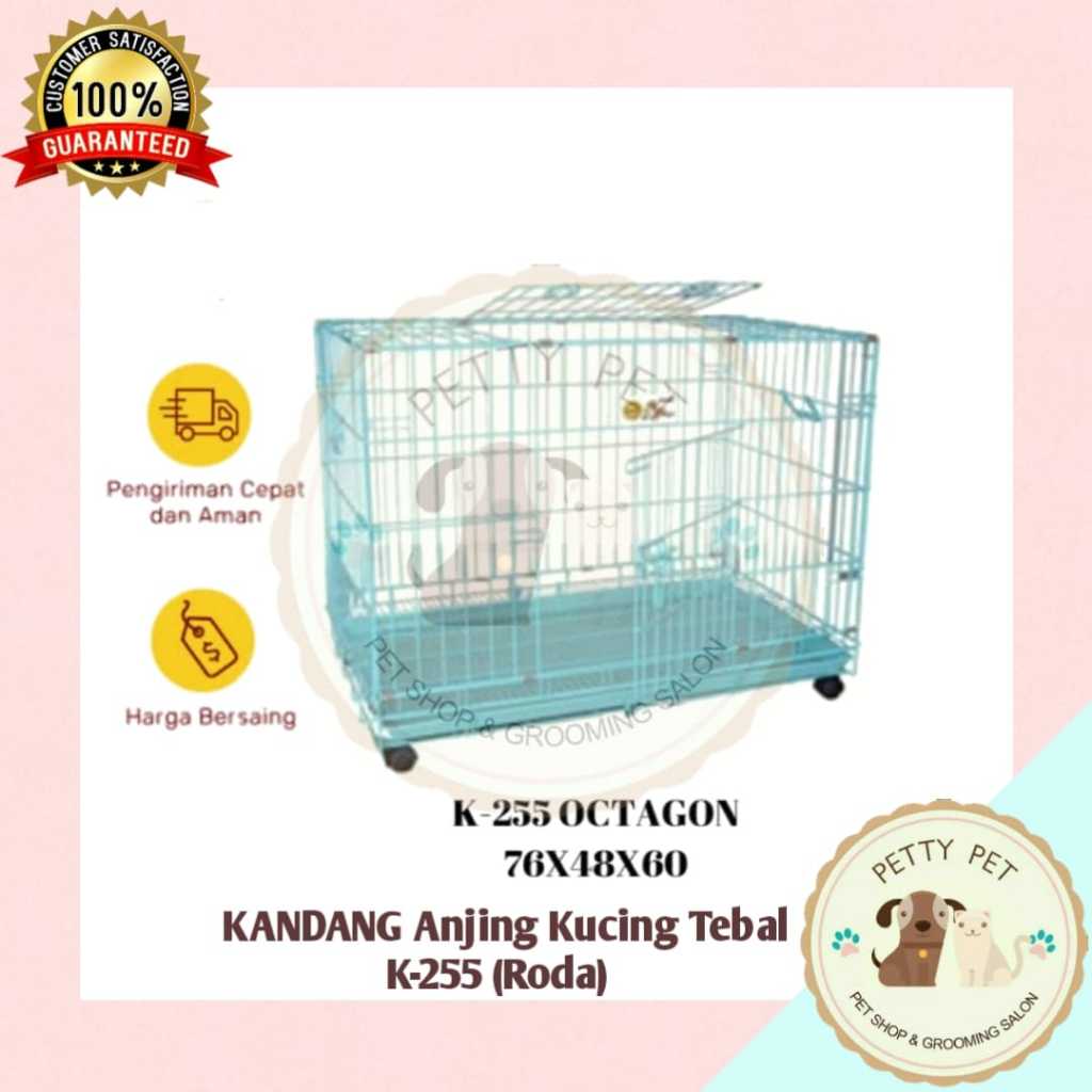 Kandang Kucing Anjing/Kandang OCTAGON BOOM Da03 (Ukuran 78X16X54) Roda Pet Cage Kandang Hewan Peliha