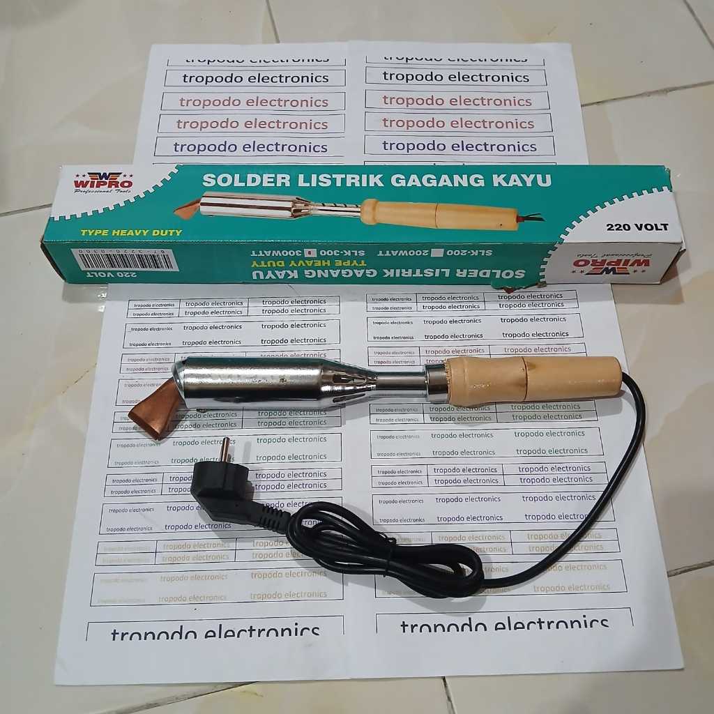 Solder listrik handle kayu model bengkok WIPRO type SLK 100 (100 Watt), SLK 150 (150 Watt), SLK 200 