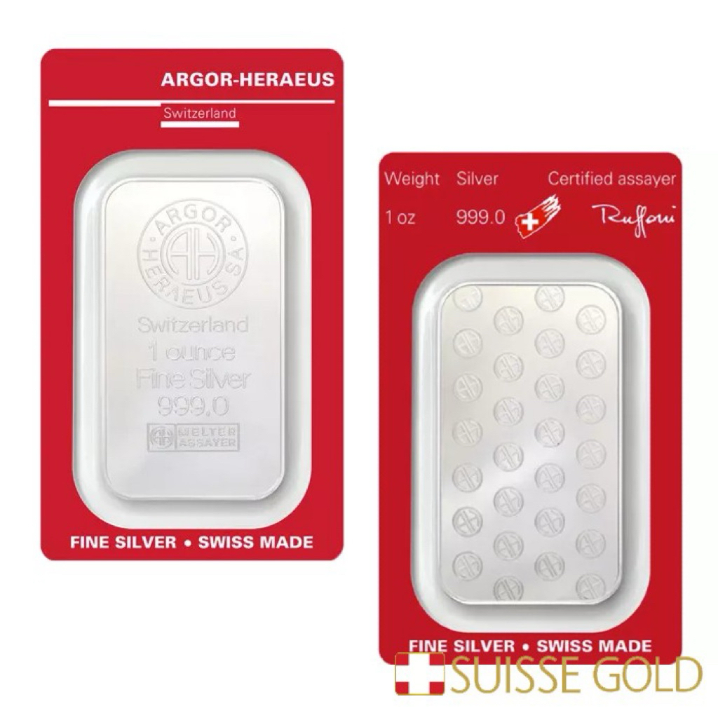 Perak 1 oz Argor Heraeus Silver Bar