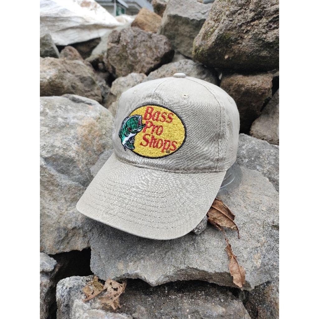 Bass Pro Shops Cream Embroidered Logo Bordir Hat
