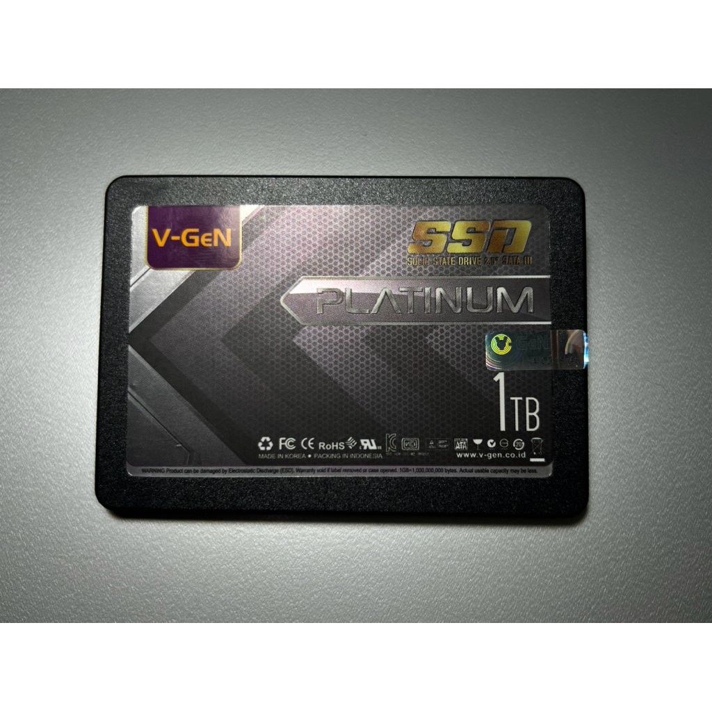 SSD VGent Platinum 1 TB Bekas Berkualitas