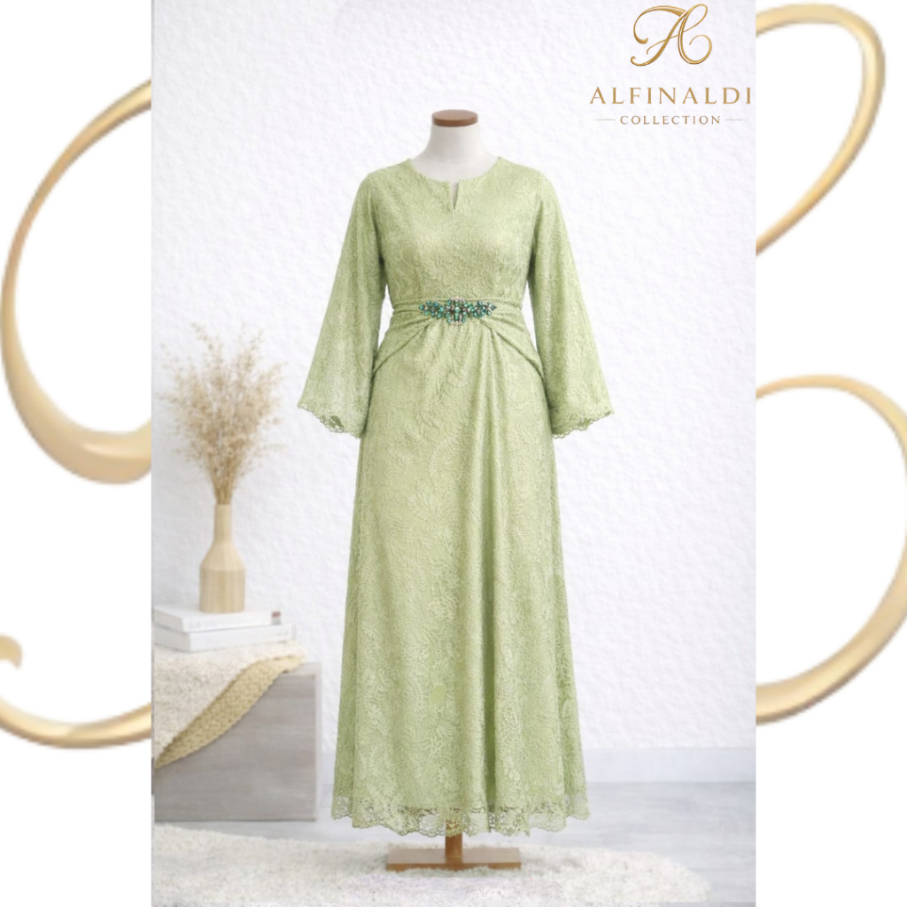 Gamis Dress Brokat Alfinaldi Nayla Lace