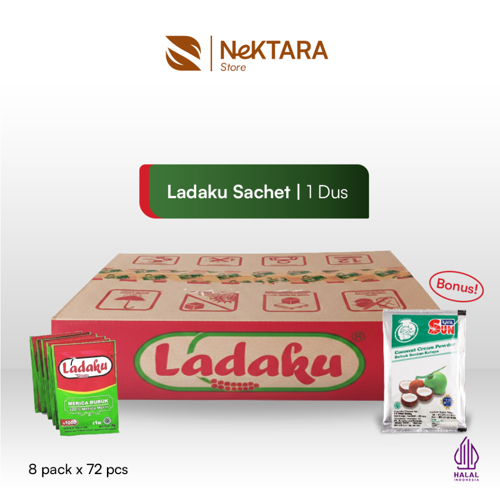 LADAKU Merica Bubuk Sachet 2.5gr (1 Dus isi 576 Sachet) - Lada Putih Murni 100% Bumbu Dapur & Warung