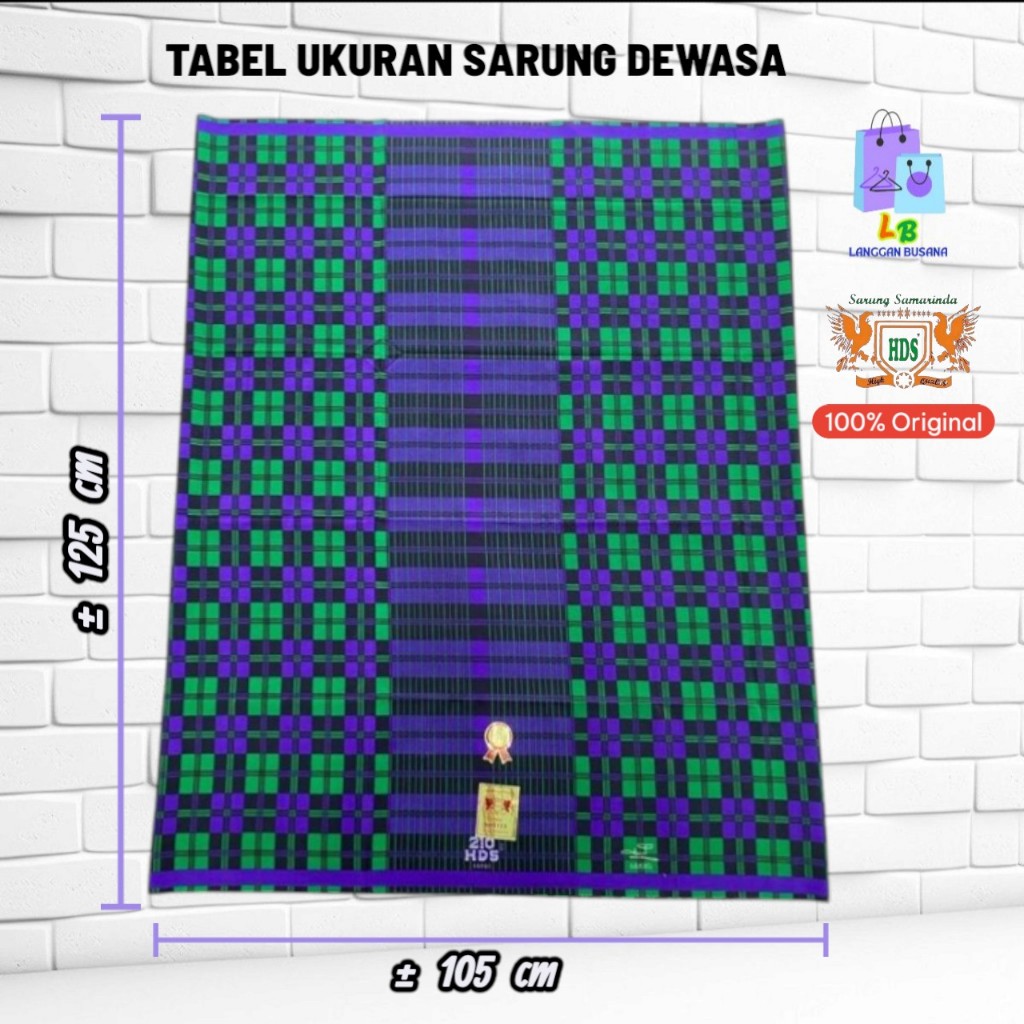 Sarung HDS Samarinda Motif Kotak Jadoel/Sarung Dewasa