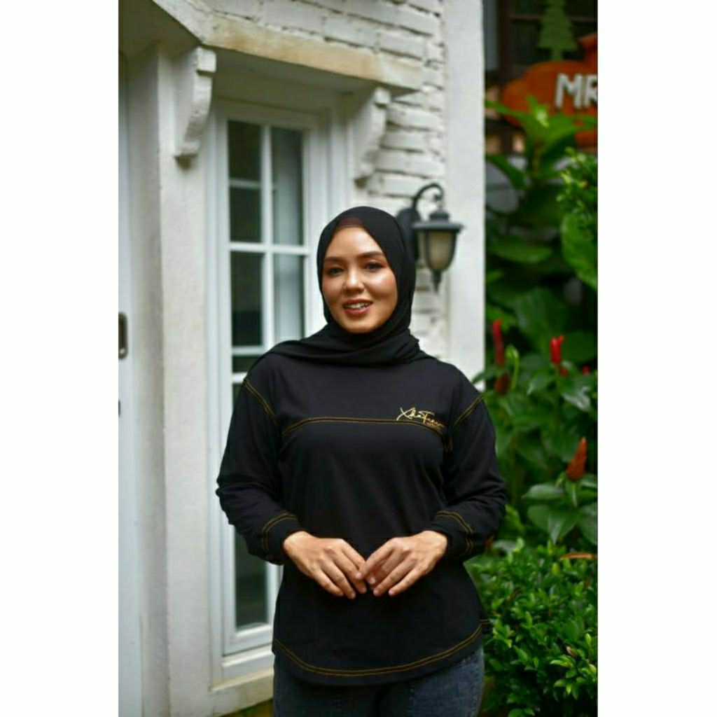 baju kaos atasan wanita xhafana korean nyaman cocok buat shari-hari