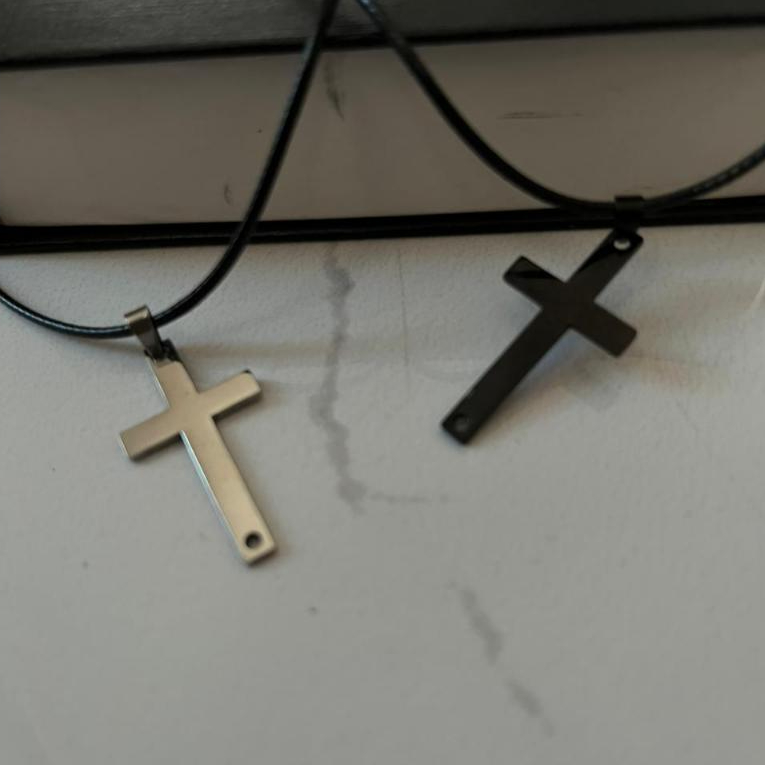 KALUNG TITANIUM PRIA WANITA LIONTIN SALIB ANTI KARAT SIMPLE / Kalung Salib Titanium Anti Karat