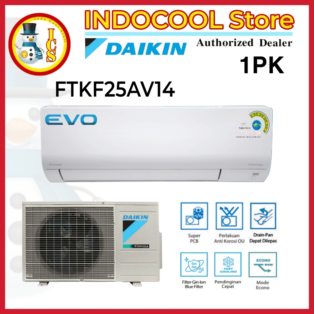 Daikin Ac Evo Inverter 1PK FTKF25 Malaysia Garansi resmi