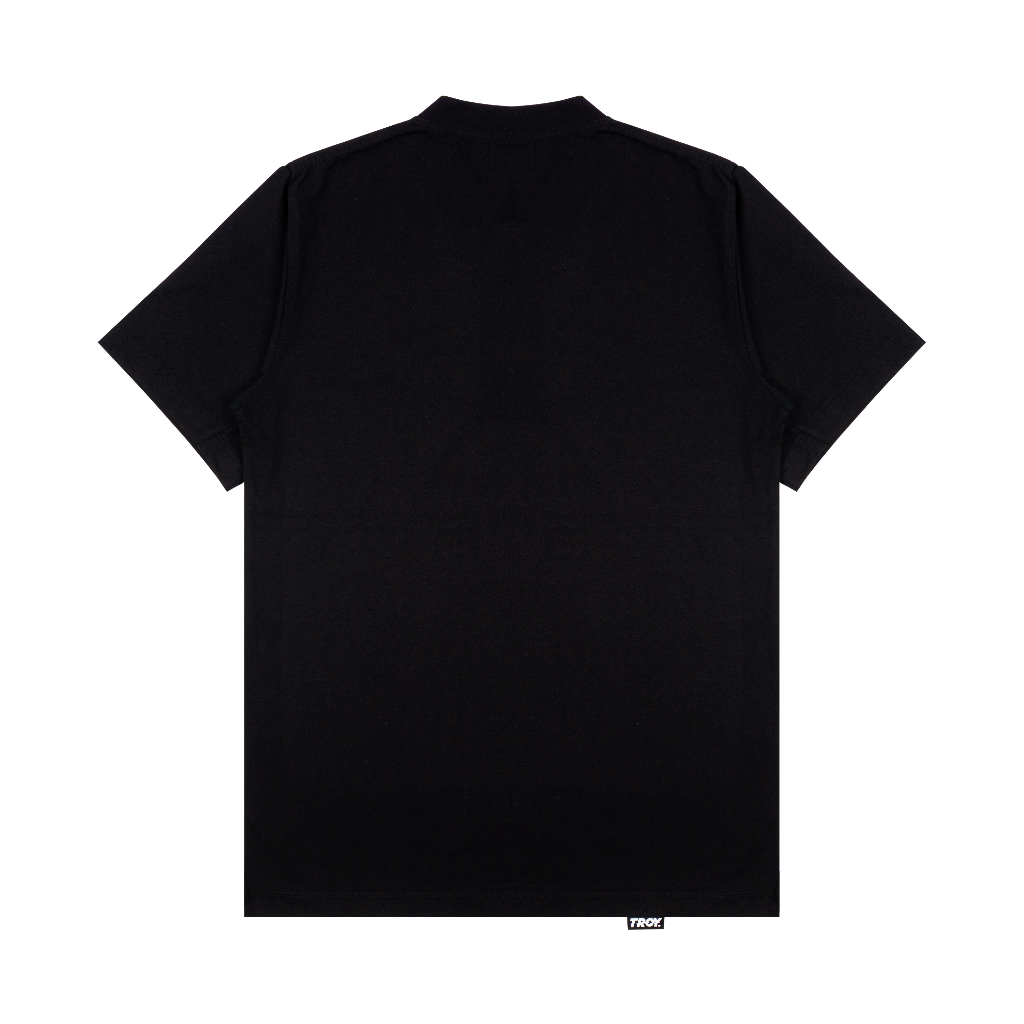 Troy Company Baju Koko Pria Hitam Lengan Pendek Kerah Shanghai Rettangolo KKD 2479