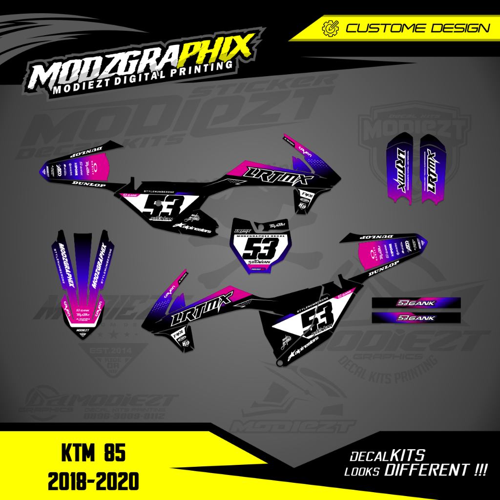 DECAL STIKER KTM 85 TAHUN 2018-2020 SUPERGLOS TEBAL