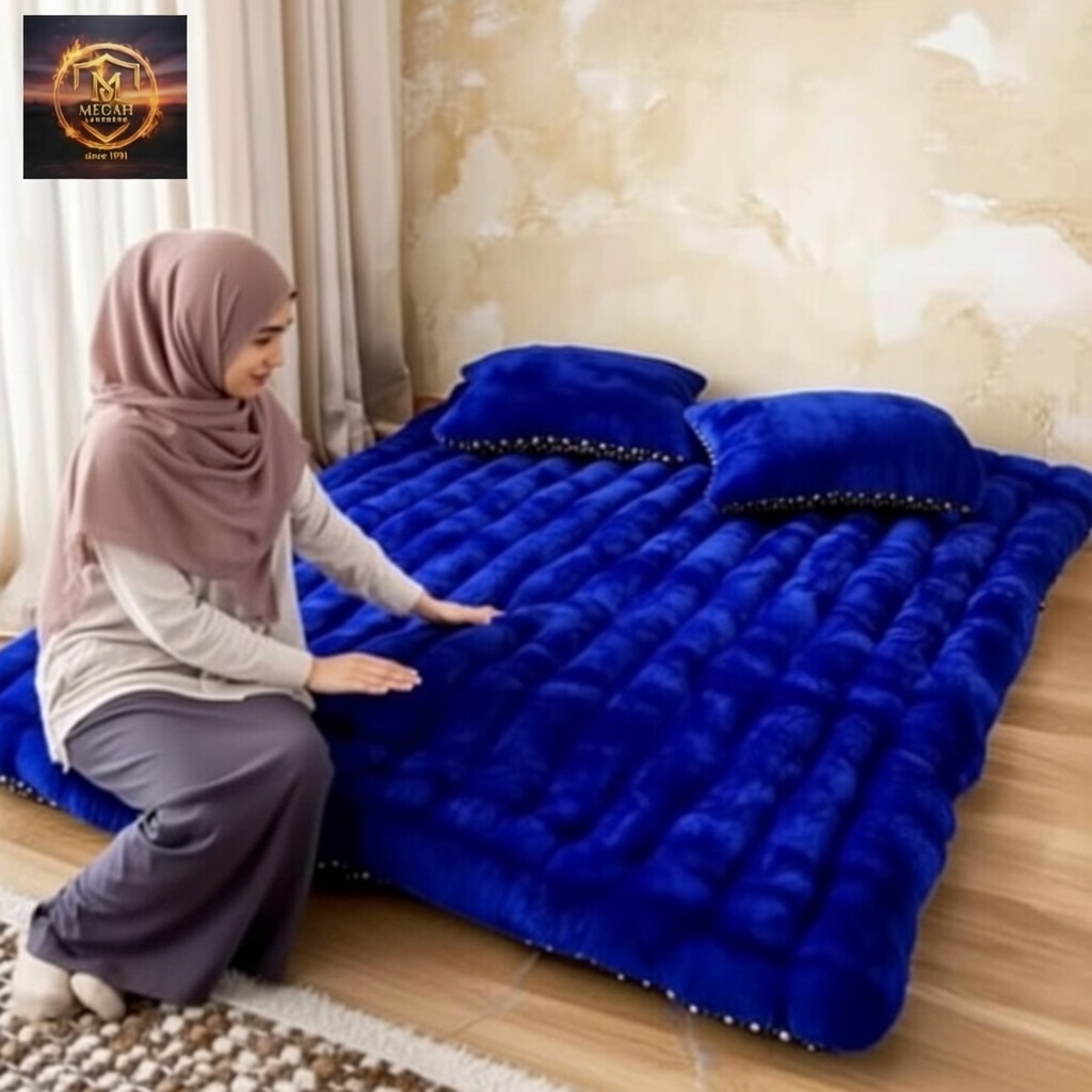Tokosenja21 Kasur Gender Bulu Rasfur Free 2 Bantal/Kasur Lantai Bulu Tebal Empuk/Kasur Bulu Rasfur