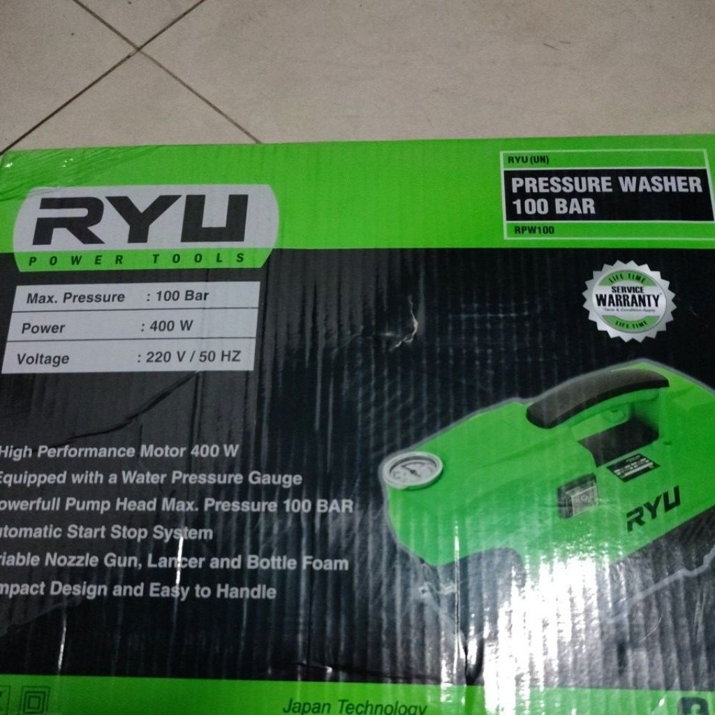 ryu RPW100 high pressure washer jet cleaner RPW 100