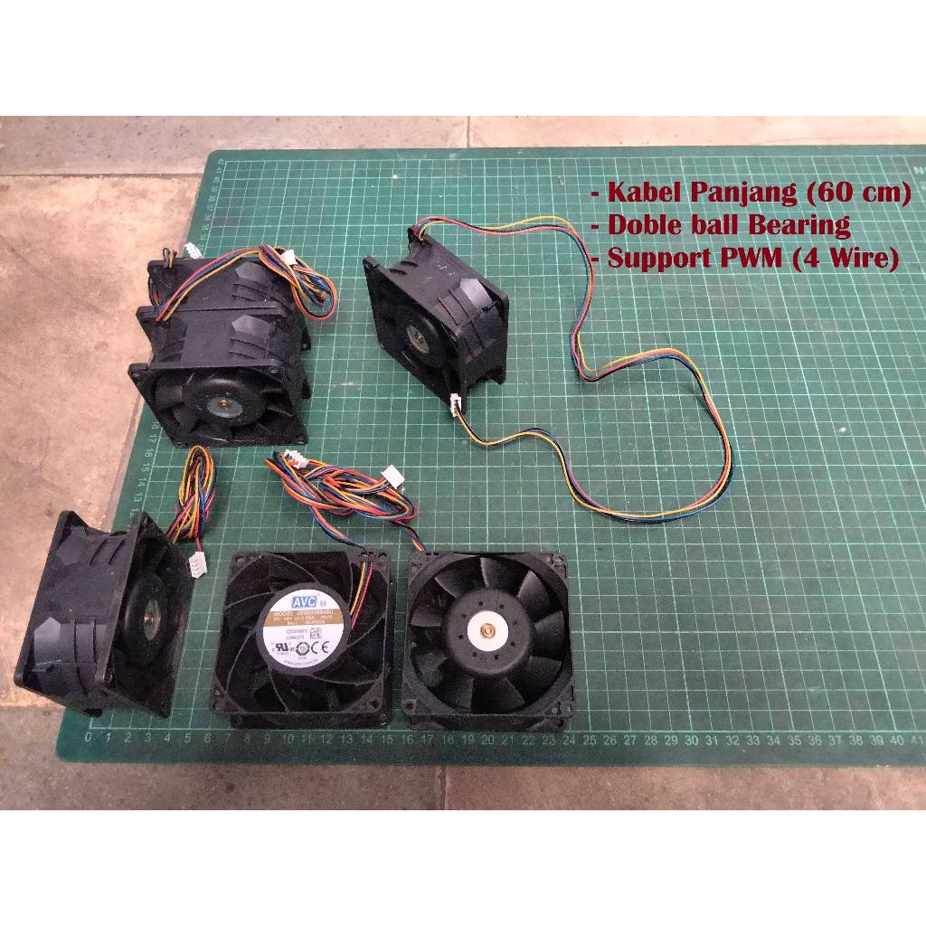 Fan Server AVC 8cm DC 48V 0.58A High Speed 2B08038B48U Dual Ball Bearing-Long cable