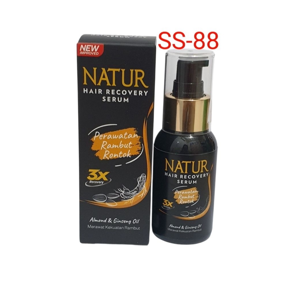 NATUR HAIR RECOVERY SERUM ~ ALMOND & GINSENG OIL (UNTUK RAMBUT MUDAH PATAH)