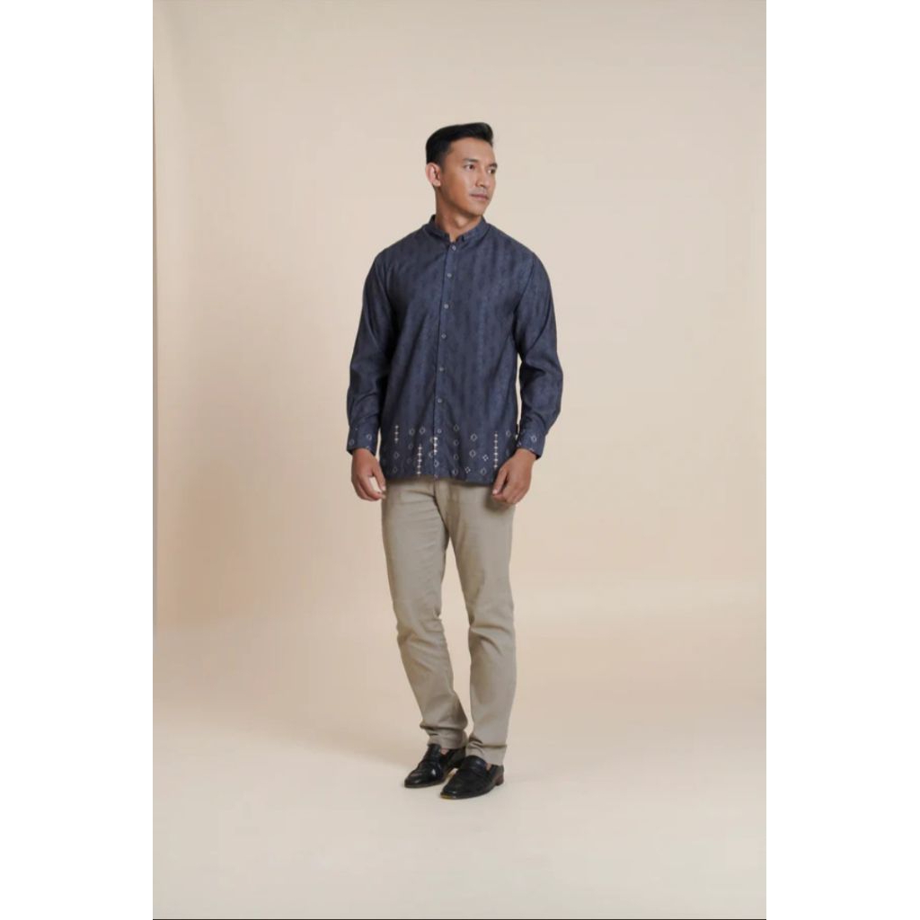 Koko Panjang Pria Dewasa Elzatta Bahan Katun Texture Koko Panjang Maryam Sarimbit