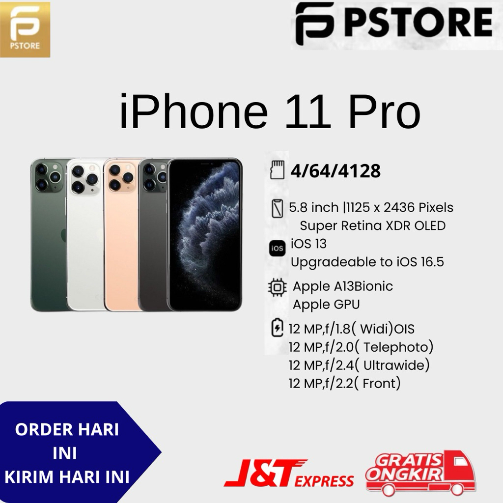 IPHONE 11 PRO 64/256GB GARANSI INTERNASIONAL