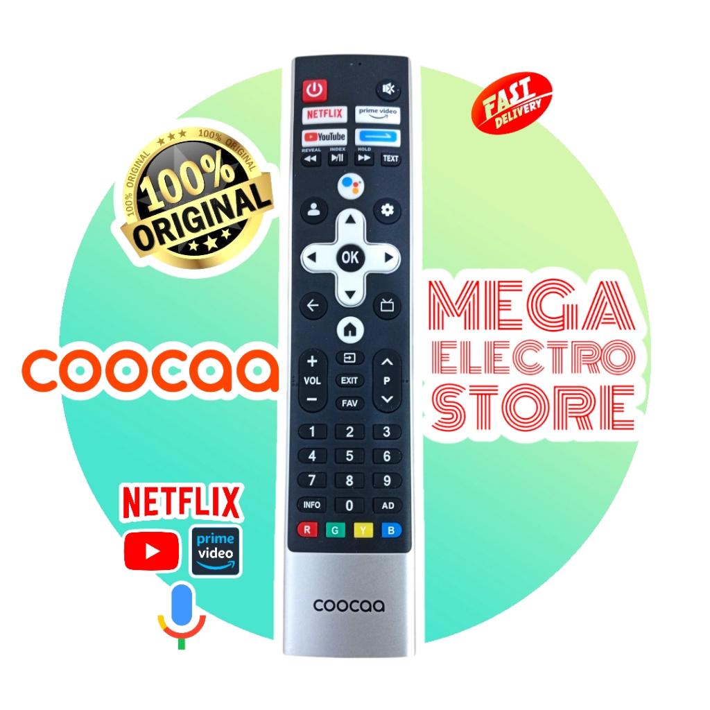 REMOTE TV COOCAA SMART ANDROID 50G5G, 43S7G , 40S5G , 55SGPRO ORIGINAL VOICE