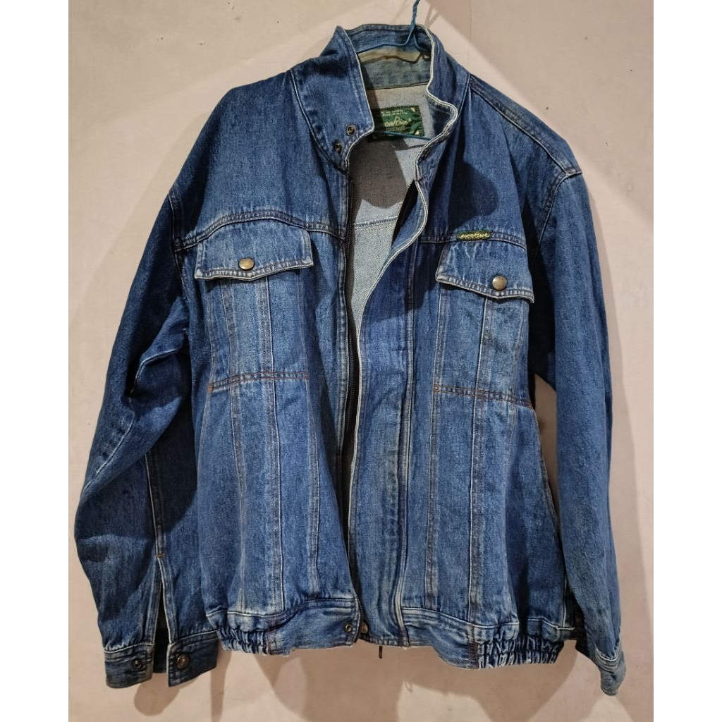Jaket motor jeans ziper even river